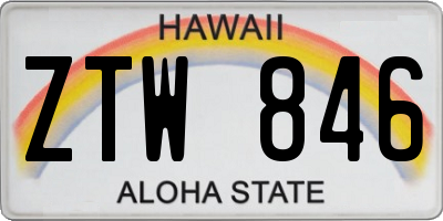 HI license plate ZTW846