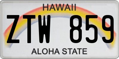 HI license plate ZTW859