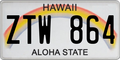 HI license plate ZTW864