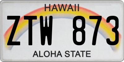 HI license plate ZTW873