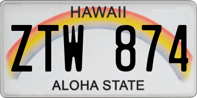 HI license plate ZTW874
