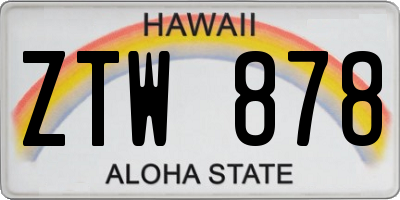 HI license plate ZTW878
