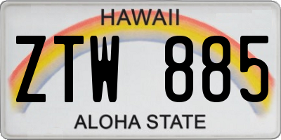 HI license plate ZTW885
