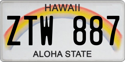HI license plate ZTW887