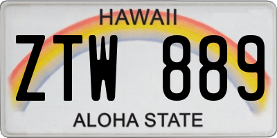 HI license plate ZTW889