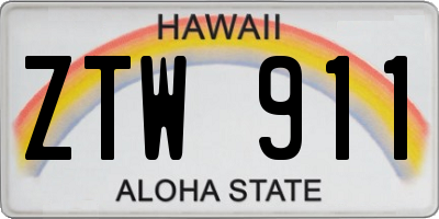 HI license plate ZTW911