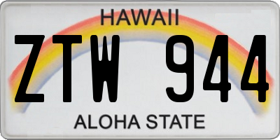 HI license plate ZTW944