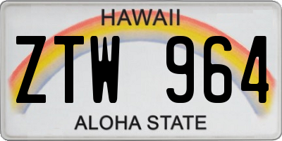 HI license plate ZTW964