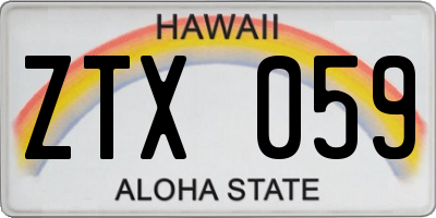 HI license plate ZTX059