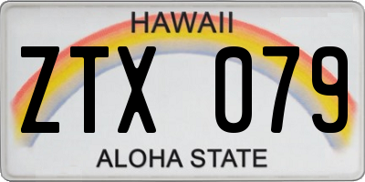 HI license plate ZTX079