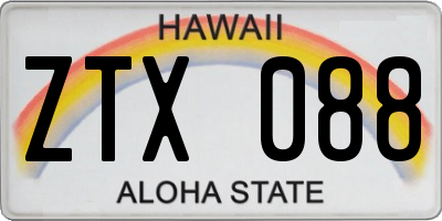 HI license plate ZTX088