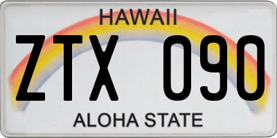 HI license plate ZTX090