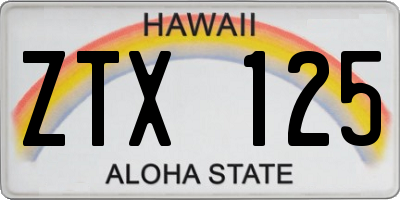 HI license plate ZTX125