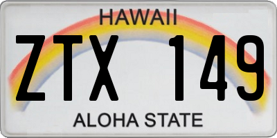 HI license plate ZTX149