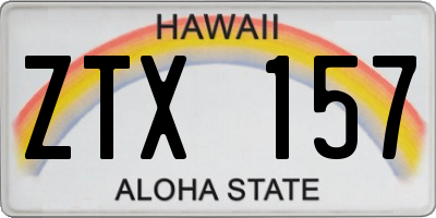 HI license plate ZTX157