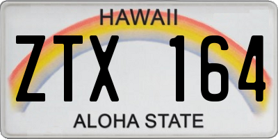 HI license plate ZTX164