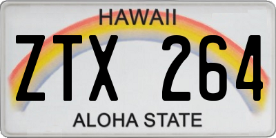 HI license plate ZTX264