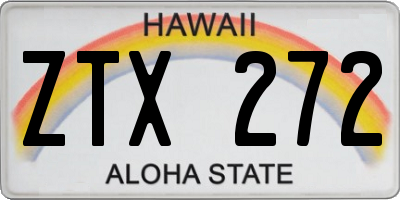 HI license plate ZTX272