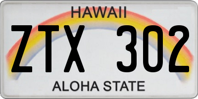 HI license plate ZTX302