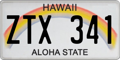 HI license plate ZTX341