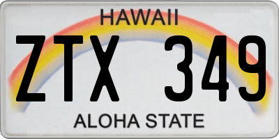 HI license plate ZTX349