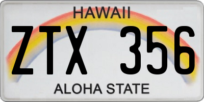 HI license plate ZTX356