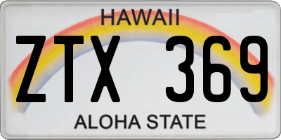 HI license plate ZTX369
