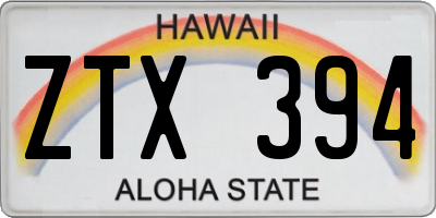 HI license plate ZTX394