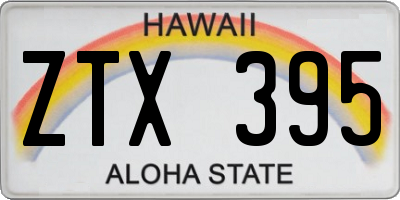 HI license plate ZTX395