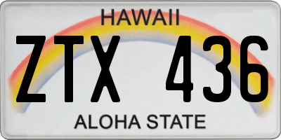 HI license plate ZTX436