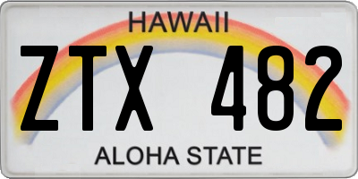 HI license plate ZTX482