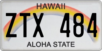 HI license plate ZTX484