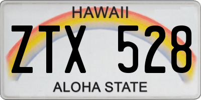 HI license plate ZTX528