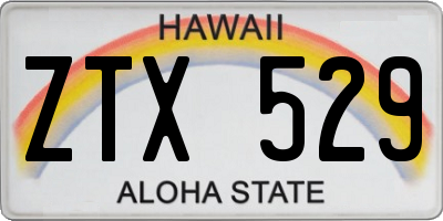 HI license plate ZTX529