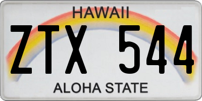 HI license plate ZTX544