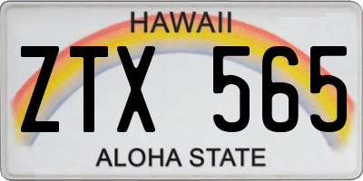 HI license plate ZTX565