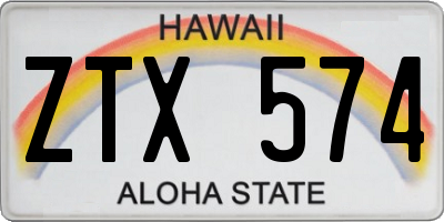 HI license plate ZTX574