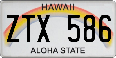 HI license plate ZTX586