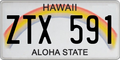 HI license plate ZTX591