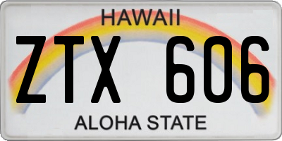 HI license plate ZTX606