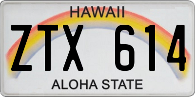 HI license plate ZTX614
