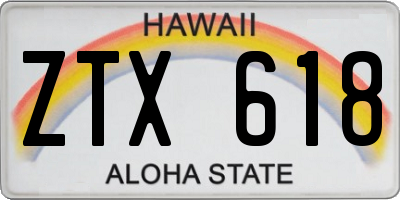HI license plate ZTX618