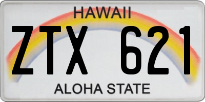 HI license plate ZTX621