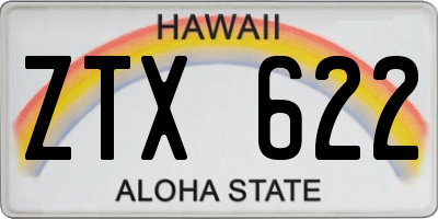 HI license plate ZTX622