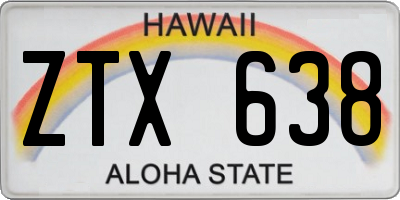 HI license plate ZTX638