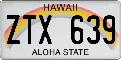 HI license plate ZTX639