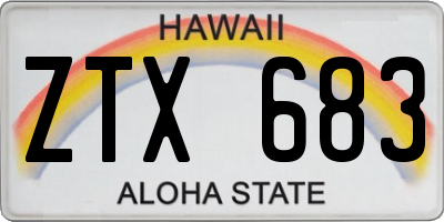 HI license plate ZTX683