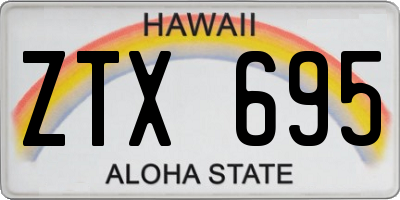 HI license plate ZTX695