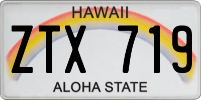 HI license plate ZTX719
