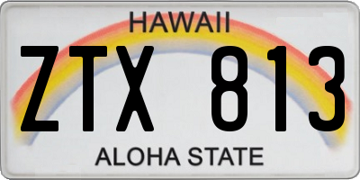HI license plate ZTX813